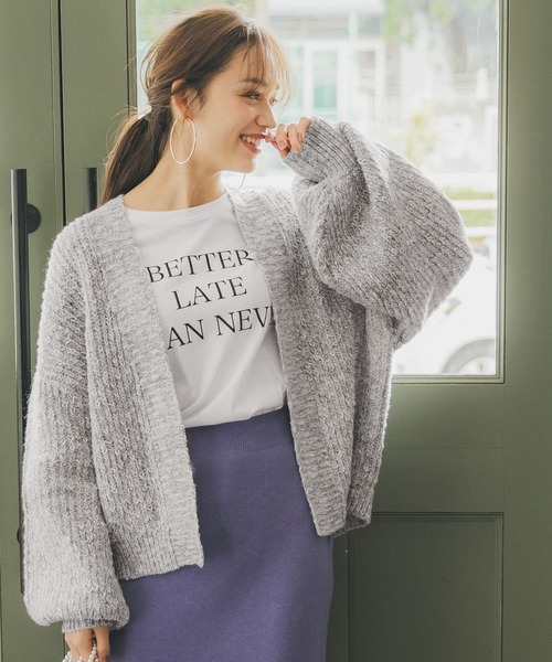 セール】ラメニットボリューム袖ガーディガン（カーディガン/ボレロ