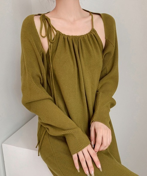Miniministore(ミニミニストア)の「ホルターネックニットワンピース2点セット(ワンピース・レディース・アイボリー/ブラック/オリーブ/ベージュ・フリー)」の17枚目の写真
