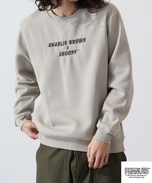 PEANUTS(ピーナッツ)の「PEANUTS スヌーピー 裏起毛 レディース トレーナー(スウェット・レディース・ベージュ/ホワイト/ネイビー/オートミール/チャコール/ピンクベージュ・L/LL/M)」の11枚目の写真