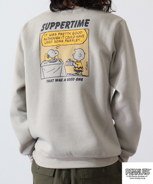 PEANUTS(ピーナッツ)の「PEANUTS スヌーピー 裏起毛 レディース トレーナー(スウェット・レディース・ベージュ/ホワイト/ネイビー/オートミール/チャコール/ピンクベージュ・L/LL/M)」の14枚目の写真