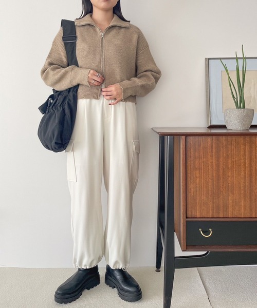 LOWRYS FARM（ローリーズファーム）の「ＺＩＰクラッシュカーディガンＬＳ　996483（ニット/セーター・レディース・アイボリー/グレー/ブルー・FREE）」の22枚目の写真