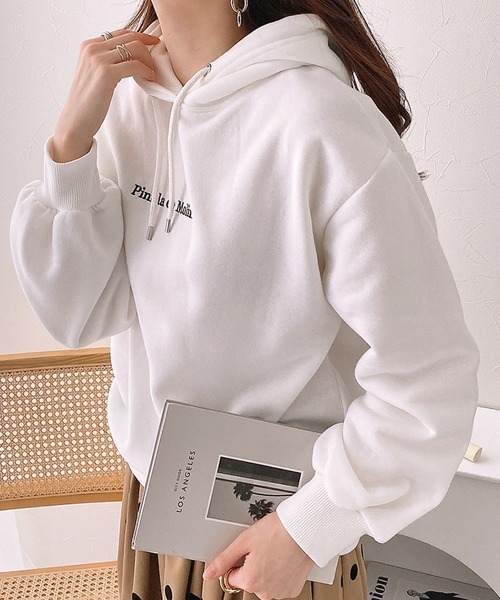 nissen(ニッセン)の「裏起毛 刺繍ロゴパーカー(パーカー・レディース・ブラック/オフホワイト・M/L)」の15枚目の写真