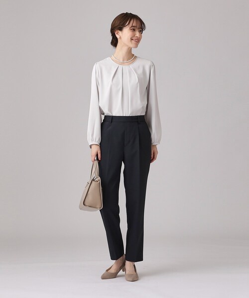 DRESKIP（ドレスキップ）の「◆【洗える/セットアップ可/通勤/入卒】美脚見え テーパードパンツ（その他パンツ・レディース・ベージュ/ブラック/ネイビー・03/02/04）」の5枚目の写真