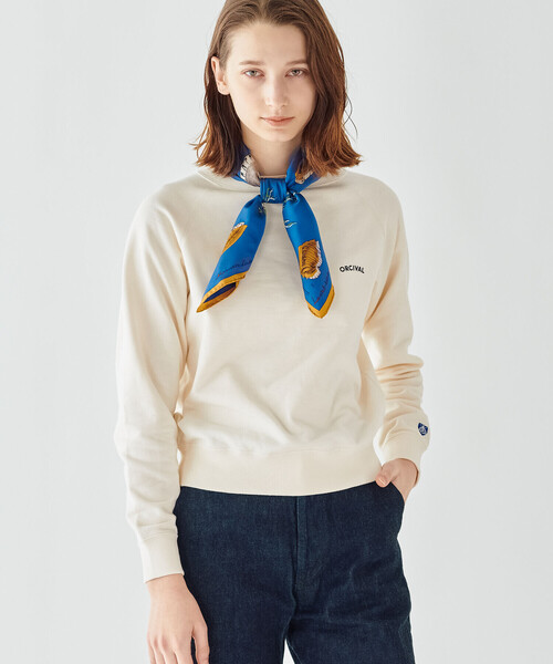 ORCIVAL（オーシバル）の「ORCIVAL | ラグランスリーブスウェット WOMEN（スウェット・レディース・オフホワイト/グレー/サックスブルー/ダークグリーン/ダークネイビー・1/2）」の6枚目の写真