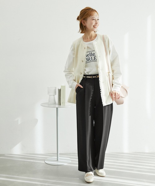 ROPE' PICNIC（ロペピクニック）の「2WAYストレッチワイドパンツ（その他パンツ・レディース・ネイビー/イエロー系その他3/ブラック・40/36/38）」の4枚目の写真