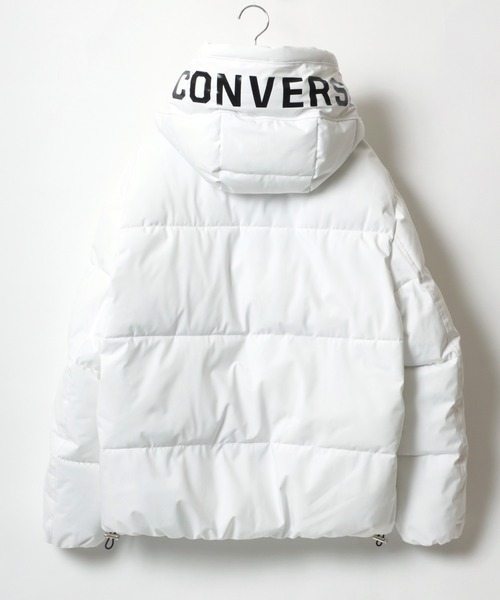 CONVERSE(コンバース)の「CONVESE/コンバース WATER REPELLENT FINISH 撥水加工 フードロゴ ファイバーダウン 中綿ジャケット フーディー レディース メンズ(ダウンジャケット/コート・メンズ・ホワイト/ブラック・L/M/LL)」の4枚目の写真