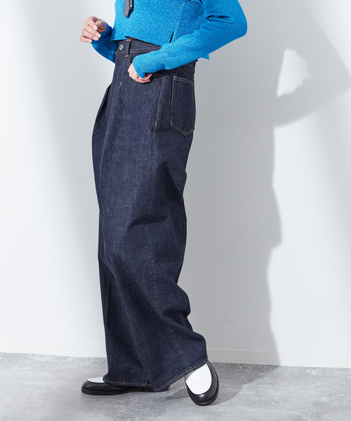 JANE SMITH / JOHN SMITH（ジェーンスミスジョンスミス）の「【JANE SMITH/ジェーンスミス】14.5oz DENIM IN TUCK COMFORT：デニムパンツ（デニムパンツ・レディース・ネイビー・25/26/24）」の7枚目の写真