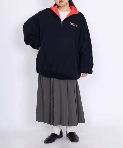 PUNYUS（プニュズ）の「襟付きハーフZIP裏起毛スウェット（スウェット・レディース・ブラック/ネイビー/杢グレー・4/3）」の22枚目の写真