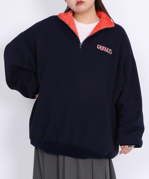 PUNYUS（プニュズ）の「襟付きハーフZIP裏起毛スウェット（スウェット・レディース・ブラック/ネイビー/杢グレー・4/3）」の5枚目の写真