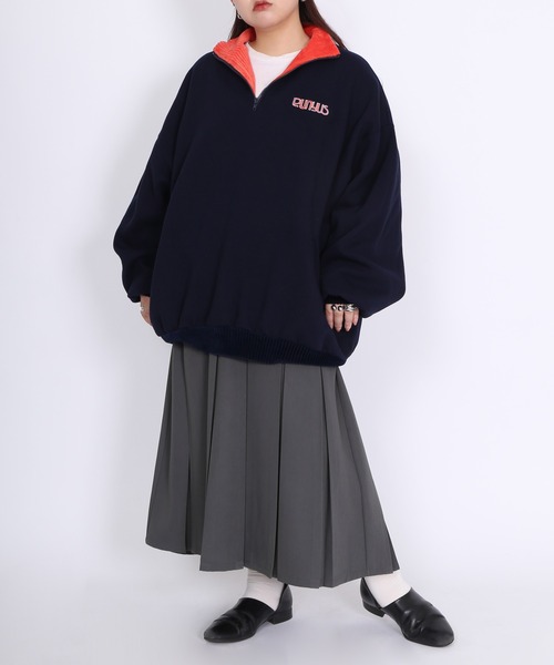 PUNYUS（プニュズ）の「襟付きハーフZIP裏起毛スウェット（スウェット・レディース・ブラック/ネイビー/杢グレー・4/3）」の13枚目の写真