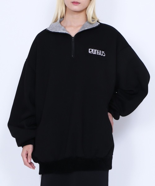 PUNYUS（プニュズ）の「襟付きハーフZIP裏起毛スウェット（スウェット・レディース・ブラック/ネイビー/杢グレー・4/3）」の21枚目の写真