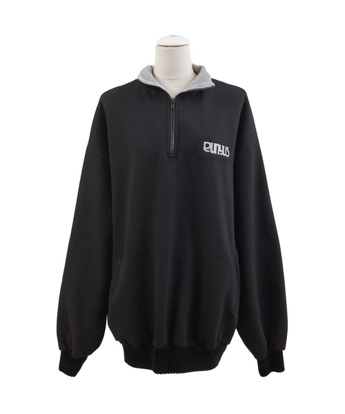 PUNYUS（プニュズ）の「襟付きハーフZIP裏起毛スウェット（スウェット・レディース・ブラック/ネイビー/杢グレー・4/3）」の7枚目の写真