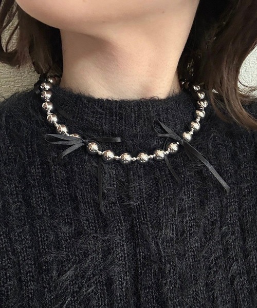 セール】リボン付きパールネックレス（ネックレス）｜cuorequal