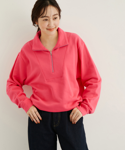 裏毛ハーフZIPプルオーバー