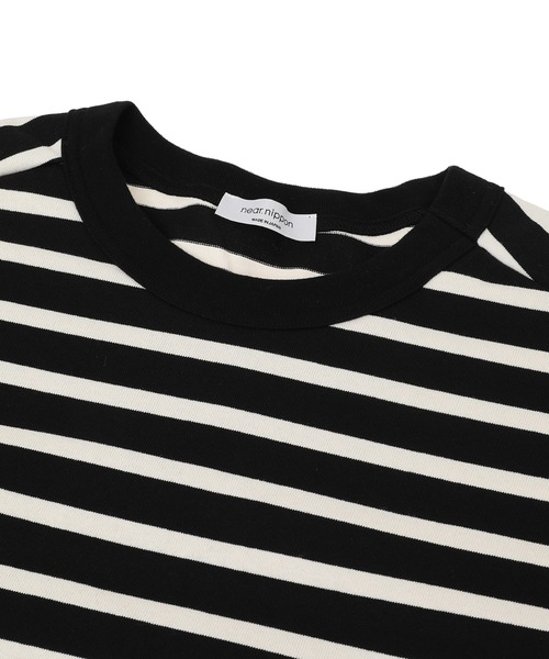 near.nippon.（ニアーニッポン）の「＜near.nippon (ニアー ニッポン)＞ボーダーロングTシャツ（Tシャツ/カットソー・レディース・ブラック・FREE）」の3枚目の写真