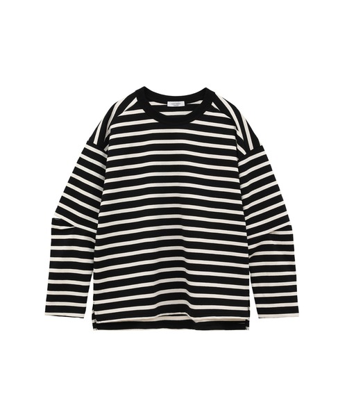 near.nippon.（ニアーニッポン）の「＜near.nippon (ニアー ニッポン)＞ボーダーロングTシャツ（Tシャツ/カットソー・レディース・ブラック・FREE）」の12枚目の写真