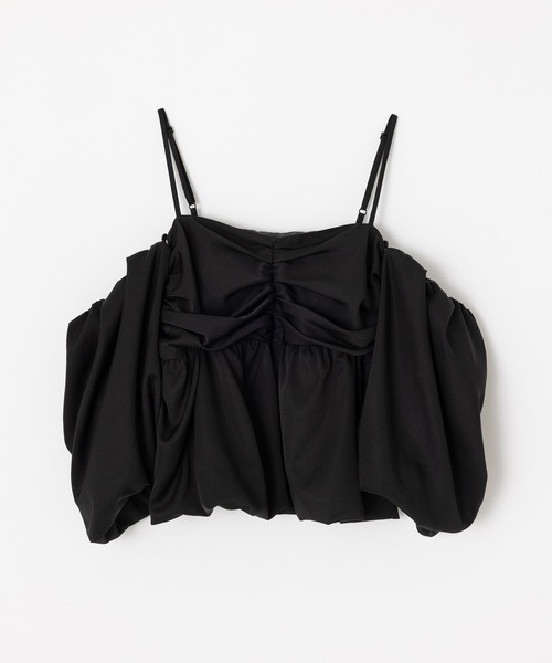 MIEL CRISHUNANT（ミエルクリシュナ）の「カップ付き3WAYパフスリーブキャミトップス（キャミソール・レディース・アイボリー/ブラック・FREE）」の17枚目の写真