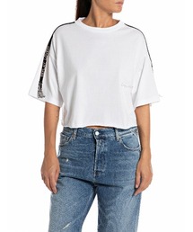 フリンジトリミング付きクロップドTシャツ