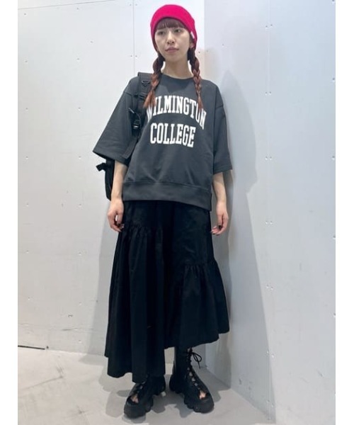 RODEO CROWNS WIDE BOWL（ロデオクラウンズワイドボウル）の「カラーコットンシングルニット（ニットキャップ/ビーニー・レディース・スモークピンク/ブラック/ライトグレー・FREE）」の13枚目の写真