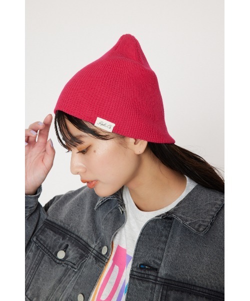 RODEO CROWNS WIDE BOWL（ロデオクラウンズワイドボウル）の「カラーコットンシングルニット（ニットキャップ/ビーニー・レディース・スモークピンク/ブラック/ライトグレー・FREE）」の14枚目の写真