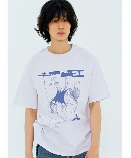 NASTY KICK(ナスティーキック)の「A'GEM/9 × .kom 『NASTY KICK/ナスティー キック』 Bloke Tee/ブローク 半袖Tシャツ(Tシャツ/カットソー・メンズ・チャコールグレー/ブラック/ホワイト・L)」の1枚目の写真