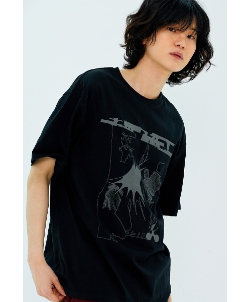 NASTY KICK(ナスティーキック)の「A'GEM/9 × .kom 『NASTY KICK/ナスティー キック』 Bloke Tee/ブローク 半袖Tシャツ(Tシャツ/カットソー・メンズ・チャコールグレー/ブラック/ホワイト・L)」の2枚目の写真