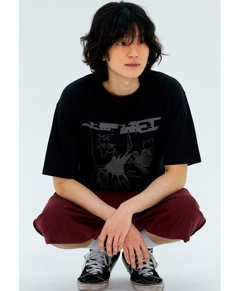 【最終値下げ】SUKALA アクティブデザインTシャツ ブラック 閉店セール】長袖Tシャツ メンズ バック13サーティーンデザイン