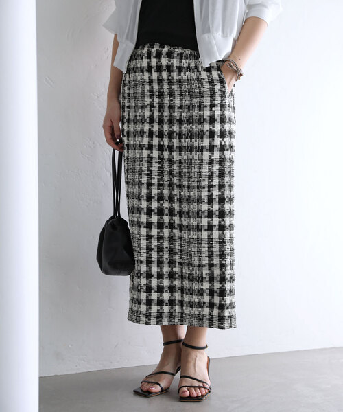 La TOTALITE（ラトータリテ）の「チェックタイトスカート（スカート・レディース・ブラック・38/36）」の5枚目の写真