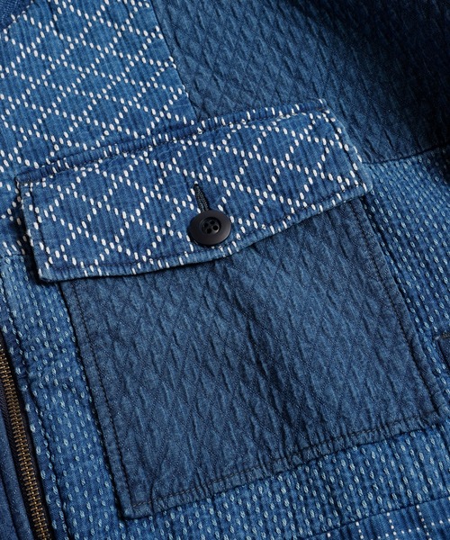 FDMTL（ファンダメンタル）の「FDMTL/ファンダメンタル/PATCHWORK POCKET JACKET 3YR WASH（ブルゾン・メンズ・インディゴブルー・01/02/03/04）」の5枚目の写真