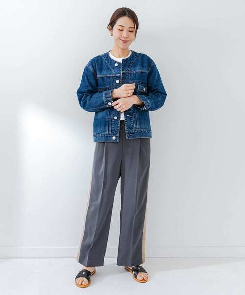 Moname（モナーム）の「Moname　CREW NECK JACKET（デニムジャケット・レディース・ブルー・FREE）」の7枚目の写真