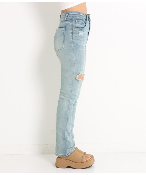 anap mimpi（アナップミンピ）の「ハードクラッシュインスリットストレッチデニムパンツ（デニムパンツ・レディース・ブルー・S/M）」の10枚目の写真