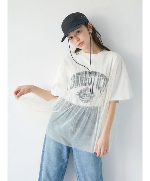 Ungrid（アングリッド）の「チュールギャザートップス（Tシャツ/カットソー・レディース・ブルー/アイボリー/ブラック・FREE）」の17枚目の写真