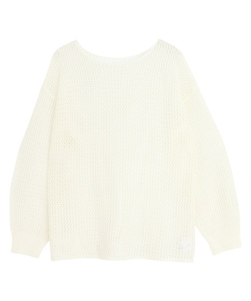 Pierrot（ピエロ）の「メッシュルーズニット（ニット/セーター・レディース・ブラウン/ブラック/オフホワイト・L/M）」の7枚目の写真