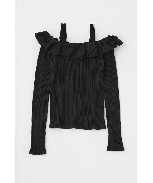 MOUSSY(マウジー)の「PUFF SHOULDER トップス(Tシャツ/カットソー・レディース・ベージュ/グレー/ブラック・FREE)」の2枚目の写真