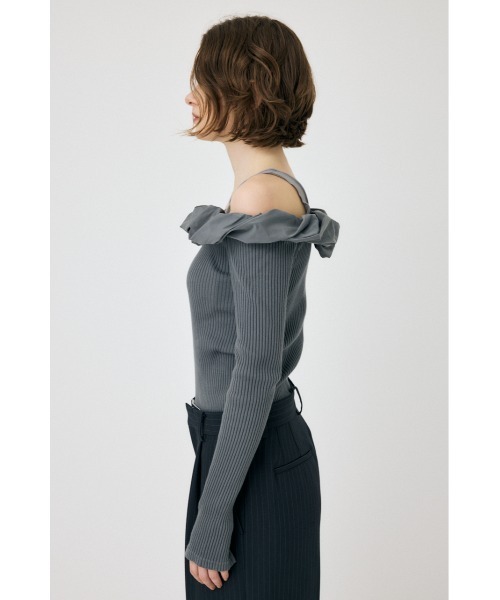 MOUSSY(マウジー)の「PUFF SHOULDER トップス(Tシャツ/カットソー・レディース・ベージュ/グレー/ブラック・FREE)」の11枚目の写真