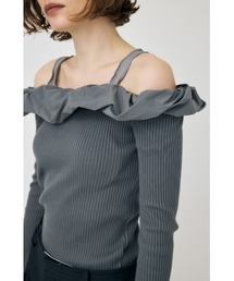 新品未使用moussy SHOULDER FRILLS トップス MOUSSY（マウジー）の「SHOULDER FRILLS トップス（シャツ/ブラウス