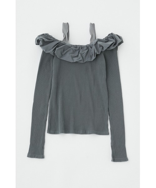 MOUSSY(マウジー)の「PUFF SHOULDER トップス(Tシャツ/カットソー・レディース・ベージュ/グレー/ブラック・FREE)」の16枚目の写真