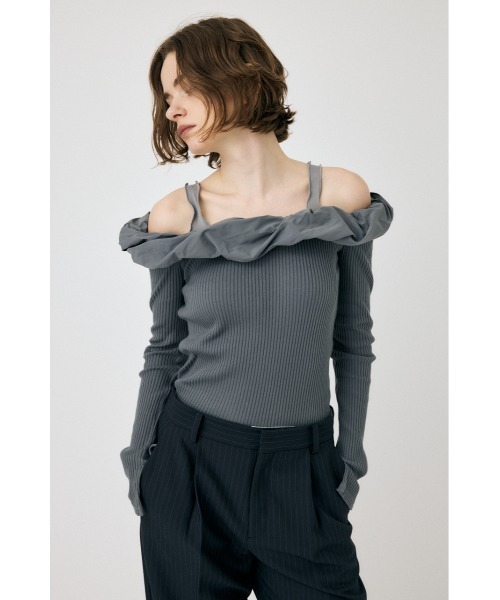 MOUSSY(マウジー)の「PUFF SHOULDER トップス(Tシャツ/カットソー・レディース・ベージュ/グレー/ブラック・FREE)」の17枚目の写真