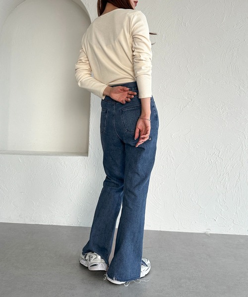 apres jour mignon（アプレジュールミニョン）の「ヘンリーネックリブプルオーバー【ZOZOTOWN限定アイテム】（Tシャツ/カットソー・レディース・杢グレー/ブラック/アイボリー/ネイビー/レッド・X-LARGE/フリー）」の12枚目の写真