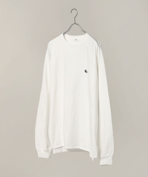 Bleme(ブレム)の「カットオフデザイン ロングスリーブ スリット入り ロゴ刺繍ルーズロンT(Tシャツ/カットソー・メンズ・ブラック/ホワイト/ネイビー・XL/S/M/L)」の8枚目の写真