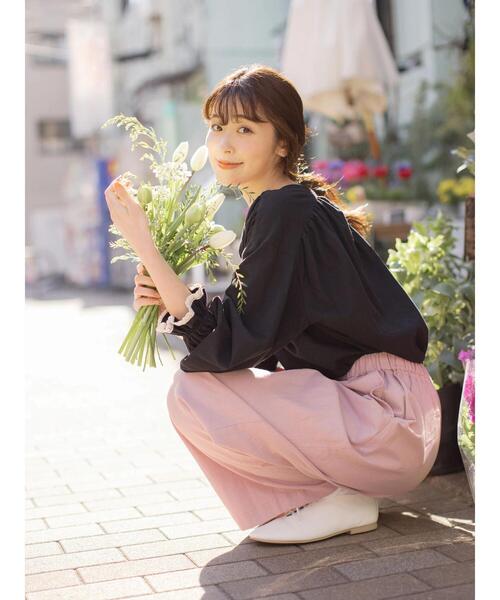 Samansa Mos2(サマンサ モスモス)の「【ゆべし×Samansa Mos2】ダブル釦ストレートパンツ(その他パンツ・レディース・チャコールグレー/オフホワイト/ブルー/ピンク・F)」の4枚目の写真