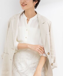 ストレッチジョーゼット2WAYシャツブラウス
