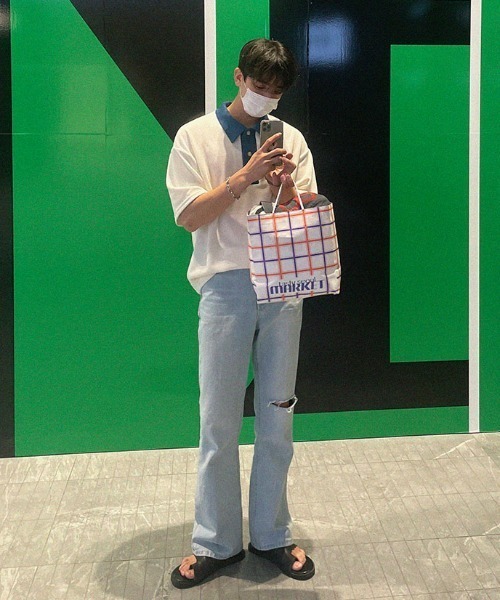 セール】ASCLO Coloring Collar Short Sleeve T Shirt