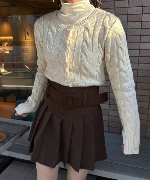 ショート丈ケーブルニットカーディガン【RL】（カーディガン/ボレロ）｜RiLi（リリ）