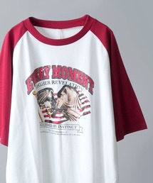 Ritzy | 16/TC天竺 ラグランTシャツ(イーグル、モーターサイクル) レディース メンズ(Tシャツ/カットソー)