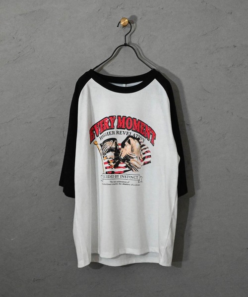 Ritzy（リッツィー）の「16/TC天竺 ラグランTシャツ(イーグル、モーターサイクル) レディース メンズ（Tシャツ/カットソー・メンズ・ホワイト系その他2/ブラック系その他/ホワイト×ブラック/ホワイト×グリーン/ホワイト×レッド/ホワイト系その他/ホワイト系その他3/ブラック×ホワイト・MEDIUM/LARGE/X-LARGE/SMALL）」の21枚目の写真