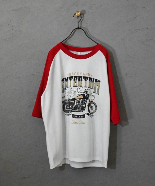 Ritzy（リッツィー）の「16/TC天竺 ラグランTシャツ(イーグル、モーターサイクル) レディース メンズ（Tシャツ/カットソー・メンズ・ホワイト系その他2/ブラック系その他/ホワイト×ブラック/ホワイト×グリーン/ホワイト×レッド/ホワイト系その他/ホワイト系その他3/ブラック×ホワイト・MEDIUM/LARGE/X-LARGE/SMALL）」の16枚目の写真