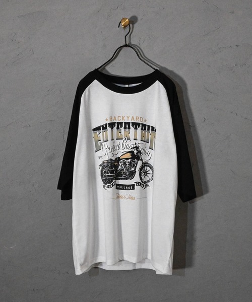 Ritzy（リッツィー）の「16/TC天竺 ラグランTシャツ(イーグル、モーターサイクル) レディース メンズ（Tシャツ/カットソー・メンズ・ホワイト系その他2/ブラック系その他/ホワイト×ブラック/ホワイト×グリーン/ホワイト×レッド/ホワイト系その他/ホワイト系その他3/ブラック×ホワイト・MEDIUM/LARGE/X-LARGE/SMALL）」の22枚目の写真