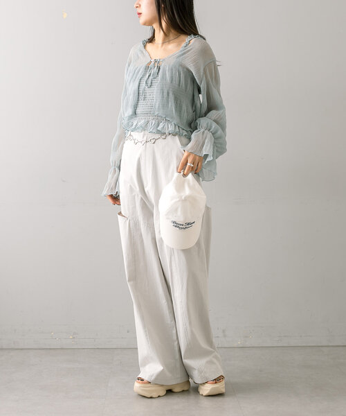 mline（エムライン）の「[mline]サイドカットパンツ（その他パンツ・レディース・ブラック/ベージュ/ライトグレー・1/2）」の16枚目の写真