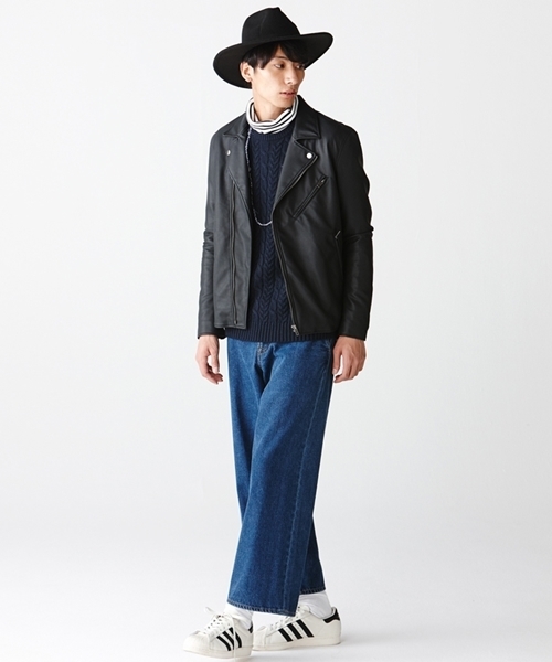 WEGO（ウィゴー）の「WEGO/ワイドデニムパンツ（デニムパンツ・メンズ・インディゴブルー/ダークインディゴブルー・MEDIUM/LARGE）」の14枚目の写真